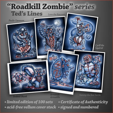 Roadkill Zombie print series